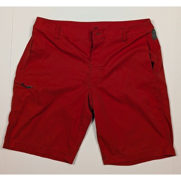 Kuhl Cargo Shorts Mens 34 Red 10 Inseam Polyester Outdoor Hiking Flat Front US - Picture 1 of 12